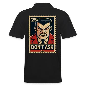 Angry Guy Stamp: Don't Ask - Men's Polo Shirt - black - Back - Kai (181cm)