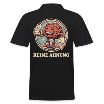 Keine Ahnung Gehirn - Männer Poloshirt - Schwarz - Hinten - Kai (181cm)