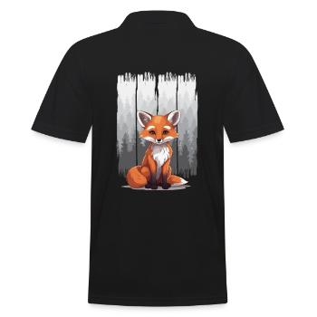 Fuchs Füchse Kinder Kind Teenie - Männer Poloshirt - Schwarz - Hinten - Kai (181cm)