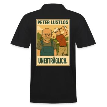 Peter Lustlos im Golfclub – Unerträglich - Männer Poloshirt - Schwarz - Hinten - Kai (181cm)