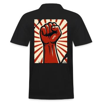 Red Fist – Power and Resistance - Men's Polo Shirt - black - Back - Kai (181cm)