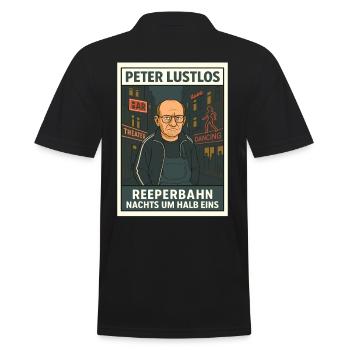 Peter Listless – Reeperbahn At Half Past One - Men's Polo Shirt - black - Back - Kai (181cm)
