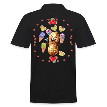 Retro Erdnuss Eis Kinder Mädchen Kind Jungen Baby - Männer Poloshirt - Schwarz - Hinten - Kai (181cm)