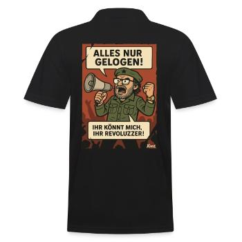 Alles nur gelogen! Revoluzzer-Parodie - Männer Poloshirt - Schwarz - Hinten - Kai (181cm)