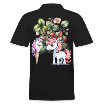 Fraise Licorne Enfants Filles Femmes Teen - Polo Homme - noir - Dos - Kai (181cm)