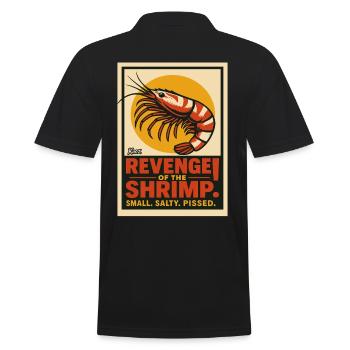 Rache der Garnele – klein, salzig, wütend - Männer Poloshirt - Schwarz - Hinten - Kai (181cm)