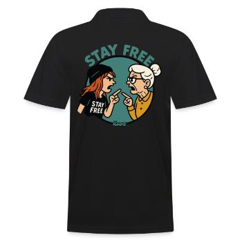 Stay Free: Generations in dispute - Men's Polo Shirt - black - Back - Kai (181cm)
