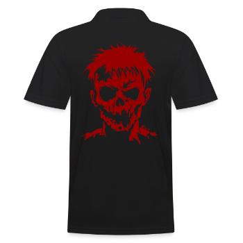 Dark Shadow Zombie with Blank Stare - Men's Polo Shirt - black - Back - Kai (181cm)