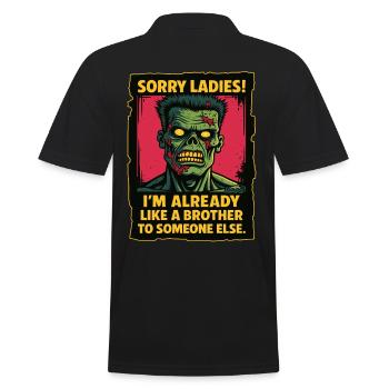 Zombie Saying – I'm Beautiful Like a Brother - Men's Polo Shirt - black - Back - Kai (181cm)