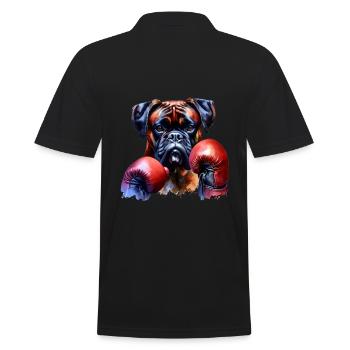 Dog Boxers Dog Pet Boxing - Men's Polo Shirt - black - Back - Kai (181cm)