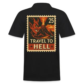 Devilish Journey to Hell as a stamp - Men's Polo Shirt - black - Back - Kai (181cm)