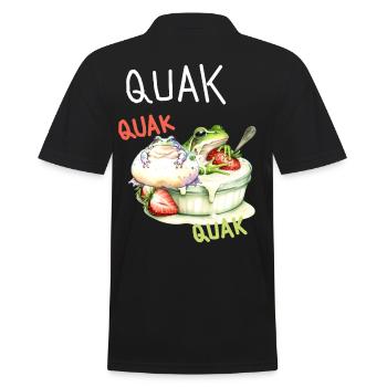 Frosch Frösche Quak Dessert Nachtisch Kinder - Männer Poloshirt - Schwarz - Hinten - Kai (181cm)