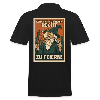 Kämpft für euer Recht zu feiern! - Männer Poloshirt - Schwarz - Hinten - Kai (181cm)