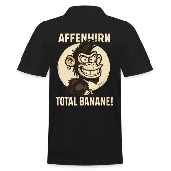 Monkey Brain – Total Banana Cartoon Monkey - Men's Polo Shirt - black - Back - Kai (181cm)