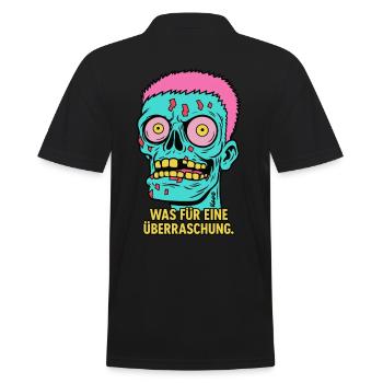 Was für eine Überraschung – Zombie-Reaktion - Männer Poloshirt - Schwarz - Hinten - Kai (181cm)