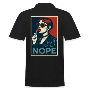 Fille rétro pop art – Affiche de déclaration NOPE - Polo Homme - noir - Dos - Kai (181cm)
