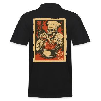 Chef squelette avec assistant et marmite - Polo Homme - noir - Dos - Kai (181cm)
