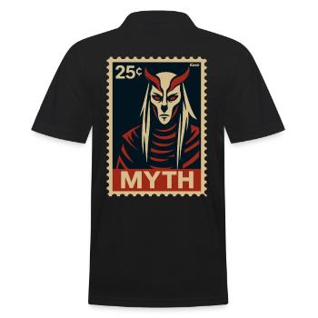 MYTH – Demonic legend as a stamp - Men's Polo Shirt - black - Back - Kai (181cm)