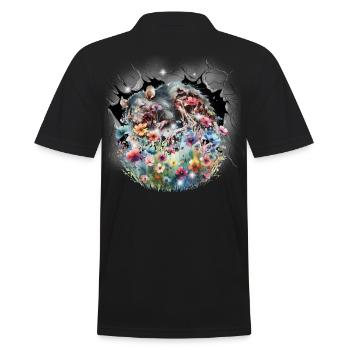 Souris souris rat fleurs fleur nature environnement - Polo Homme - noir - Dos - Kai (181cm)