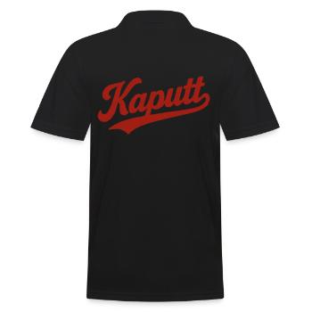 Broken lettering in retro look - Men's Polo Shirt - black - Back - Kai (181cm)
