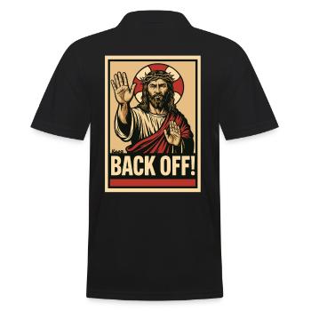 Jesus says stop and keep your distance - Men's Polo Shirt - black - Back - Kai (181cm)