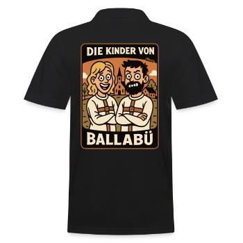 Die Kinder von Ballabü und die lustige Dorf Idylle - Männer Poloshirt - Schwarz - Hinten - Kai (181cm)