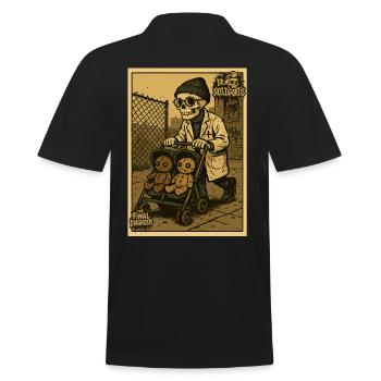 Dr Skeltamortis with voodoo dolls in a stroller - Men's Polo Shirt - black - Back - Kai (181cm)