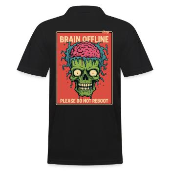 Zombie with an open brain is offline - Men's Polo Shirt - black - Back - Kai (181cm)