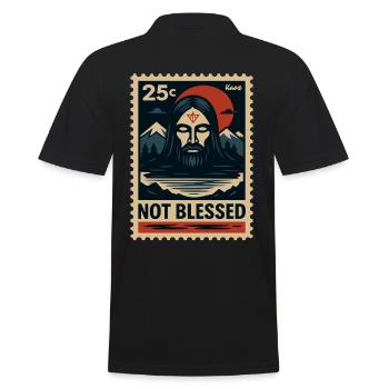 Motif d’art sombre avec non-Jésus et montagnes - Polo Homme - noir - Dos - Kai (181cm)