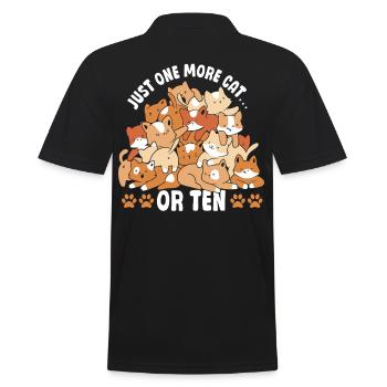 Nur Noch 1 Katze Kitty Cats Katzenliebhaber - Männer Poloshirt - Schwarz - Hinten - Kai (181cm)