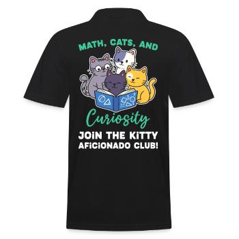 Math Cats Cat Lover Teacher Student - Men's Polo Shirt - black - Back - Kai (181cm)