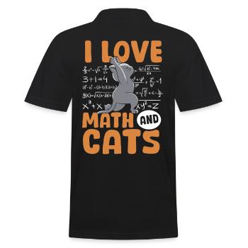 Math Cats Cat Lover Teacher Students - Men's Polo Shirt - black - Back - Kai (181cm)