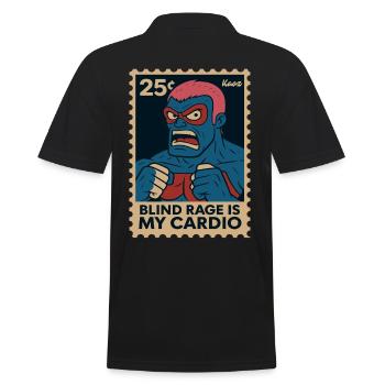 Comic Wrestler Saying Blind Rage Is My Cardio - Men's Polo Shirt - black - Back - Kai (181cm)