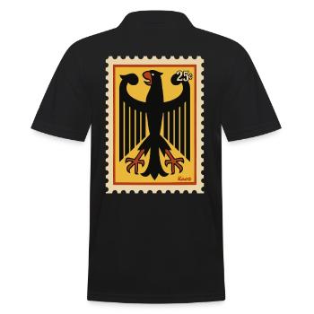 Graphic stamp with stylized eagle - Men's Polo Shirt - black - Back - Kai (181cm)