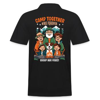 Camp Together Wanderung Camping - Männer Poloshirt - Schwarz - Hinten - Kai (181cm)