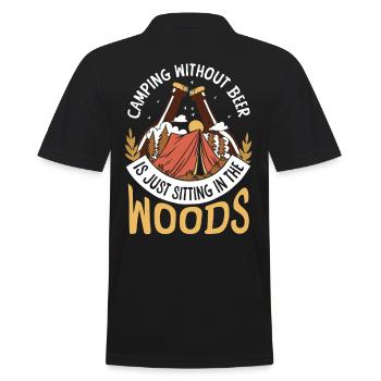 Camping Ohne Bier Sitzt Nur Im Wald - Männer Poloshirt - Schwarz - Hinten - Kai (181cm)