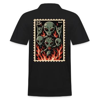 Extraterrestres avec masque et feu - Polo Homme - noir - Dos - Kai (181cm)