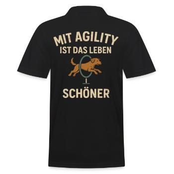 Dog Sport Agility Parcours Training Dog - Men's Polo Shirt - black - Back - Kai (181cm)