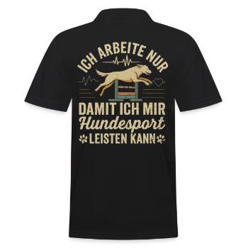 Hundesport Agility Job Motivation Hund Shirt - Männer Poloshirt - Schwarz - Hinten - Kai (181cm)