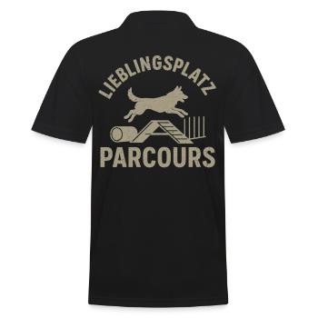 Agility Parcours Lieblingsplatz Hundesport Herz - Männer Poloshirt - Schwarz - Hinten - Kai (181cm)