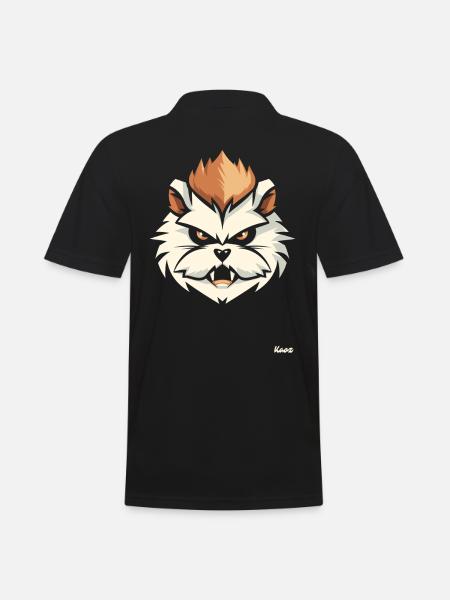 Angry hamster head with mohawk - Men's Polo Shirt - black