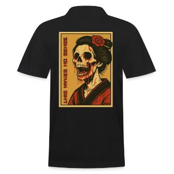 Das macht keinen Sinn: Skelett Geisha mit Kimono - Männer Poloshirt - Schwarz - Hinten - Kai (181cm)
