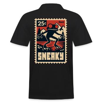 Grenouille noire aux yeux rouges au bord du lac - Polo Homme - noir - Dos - Kai (181cm)