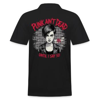 Punk ist nicht tot wenn ich es so sage - Männer Poloshirt - Schwarz - Hinten - Kai (181cm)
