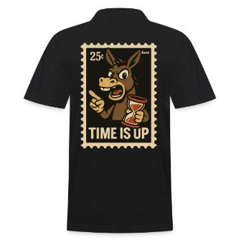 Donkey with hourglass on postcard - Men's Polo Shirt - black - Back - Kai (181cm)