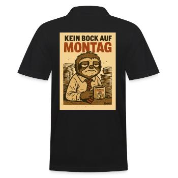 Paresseux de bureau fatigué avec café et lundi - Polo Homme - noir - Dos - Kai (181cm)