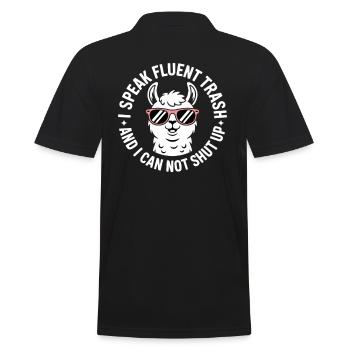 Llama with sunglasses and saying - Men's Polo Shirt - black - Back - Kai (181cm)