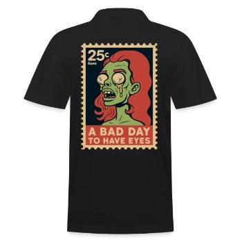 Zombie aux yeux écarquillés et disant - Polo Homme - noir - Dos - Kai (181cm)