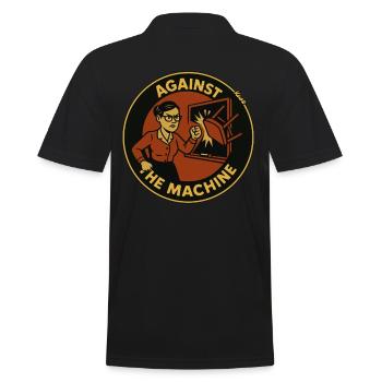 Teacher against the machine in the classroom - Men's Polo Shirt - black - Back - Kai (181cm)