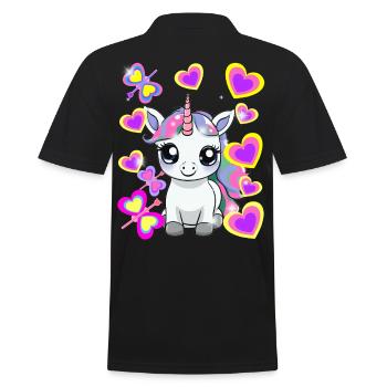 Licorne Enfant Fille Cheval - Polo Homme - noir - Dos - Kai (181cm)